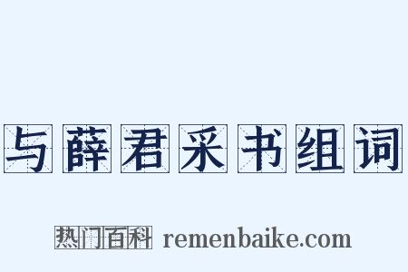 与薛君采书组词是什么意思的图片